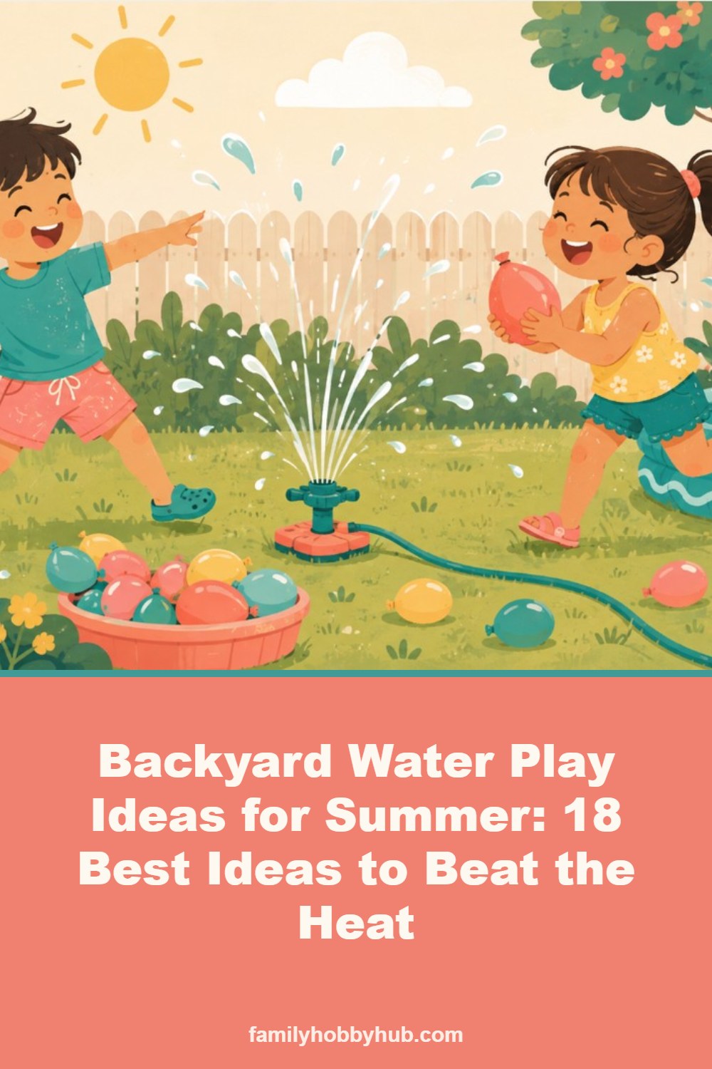 Pinterest pin: Backyard Water Play Ideas for Summer: 18 Best Ideas to Beat the Heat