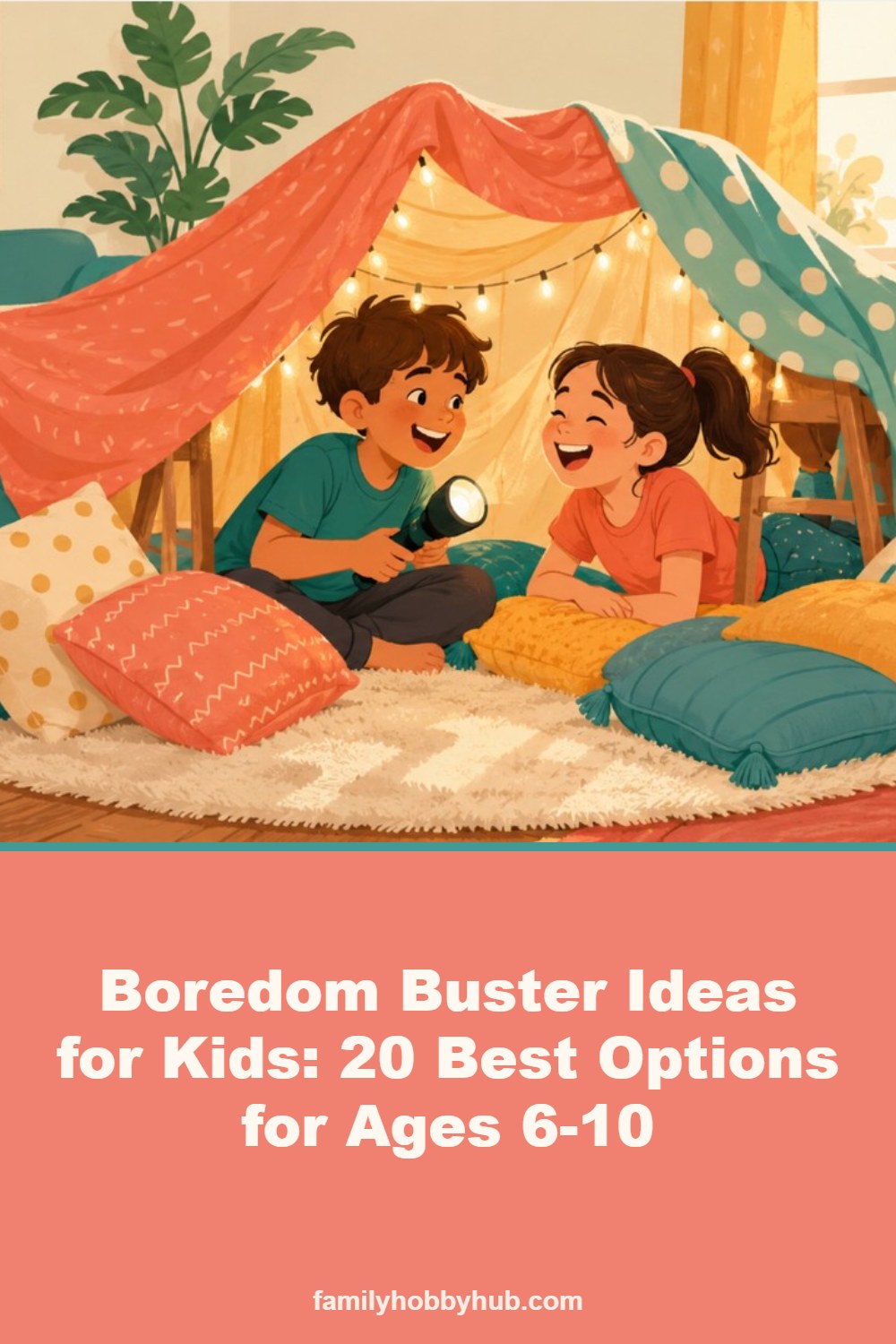 Pinterest pin: Boredom Buster Ideas for Kids: 20 Best Options for Ages 6-10