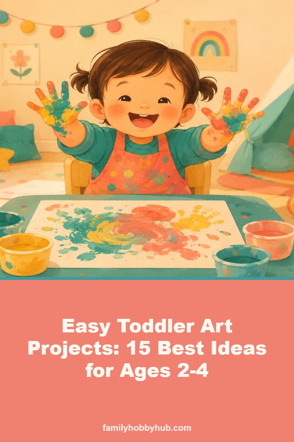 Pinterest pin: Easy Toddler Art Projects: 15 Best Ideas for Ages 2-4