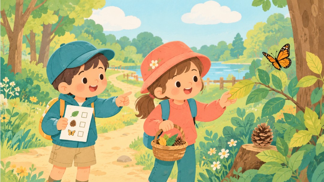 Free printable checklist of nature walk activities for kids